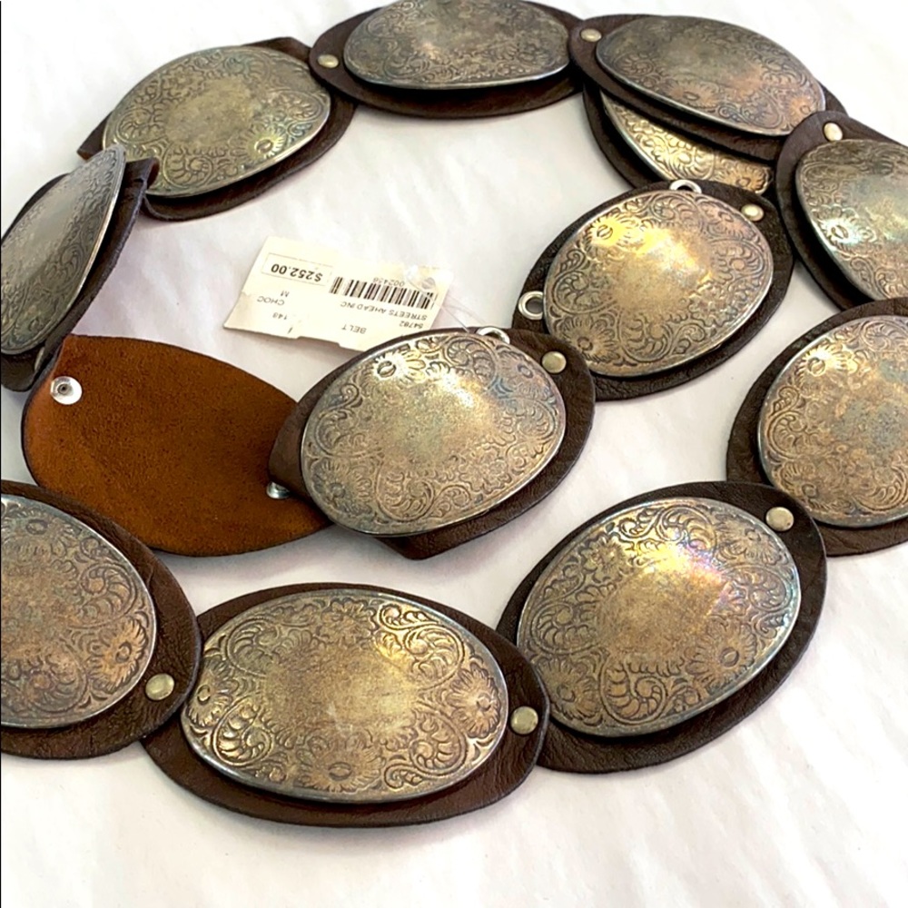 NWT Streets Ahead Brown Leather Belt Retailed $252